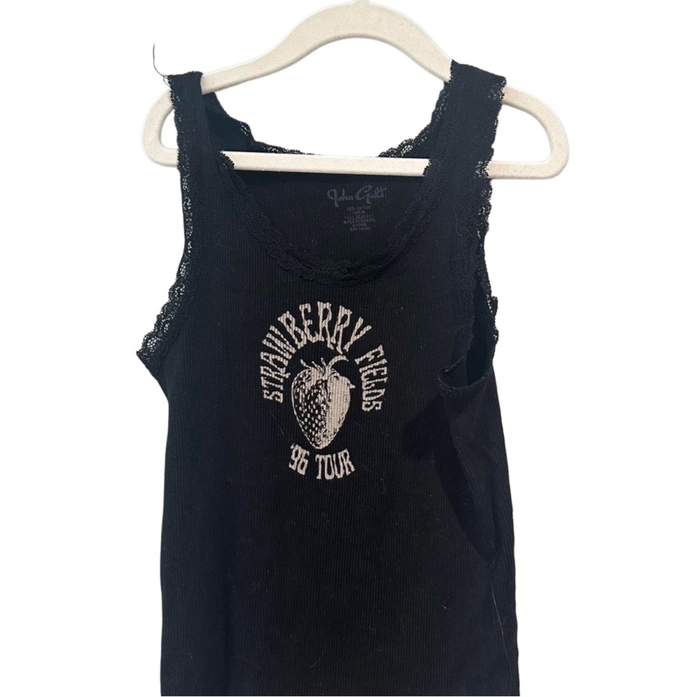 Brandy Melville Black Graphic Tank Top